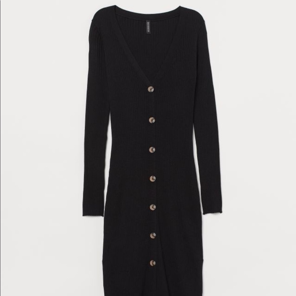H&M Ribbed Black Dress